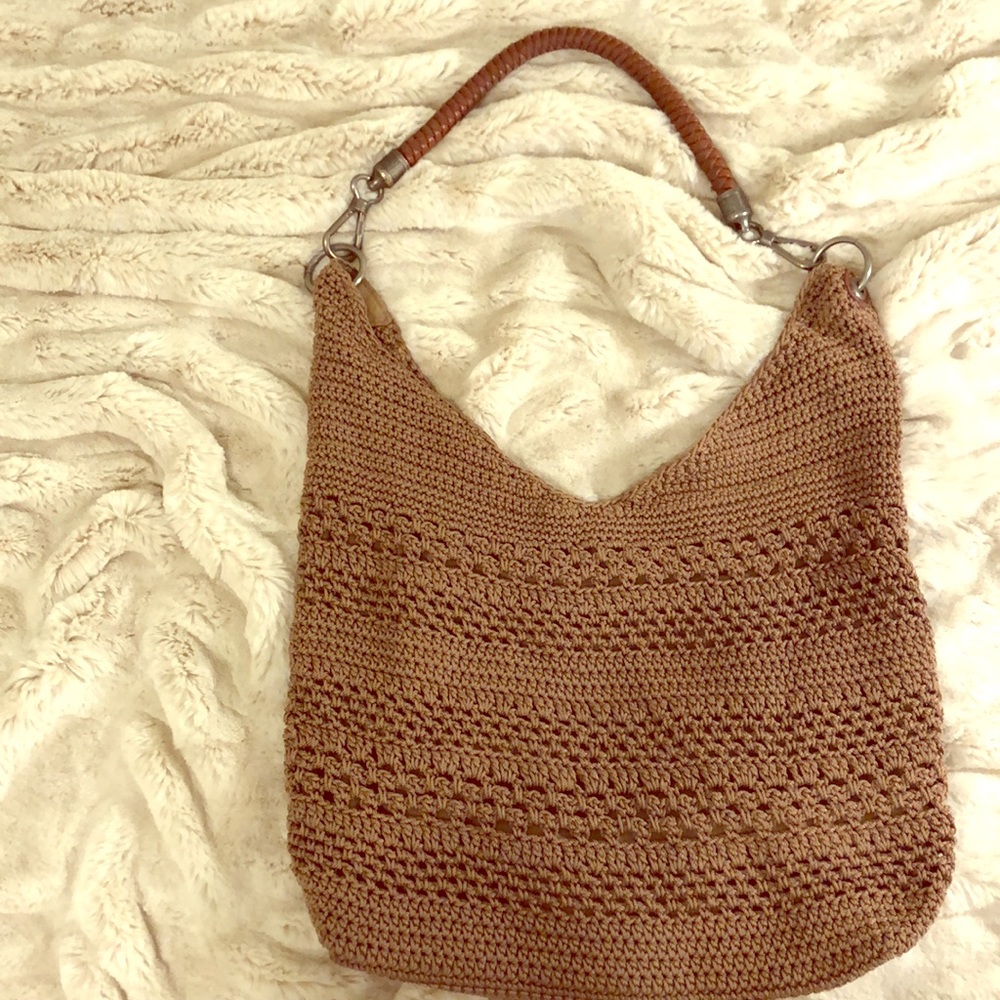 Crocheted, hippy-style shoulder bag